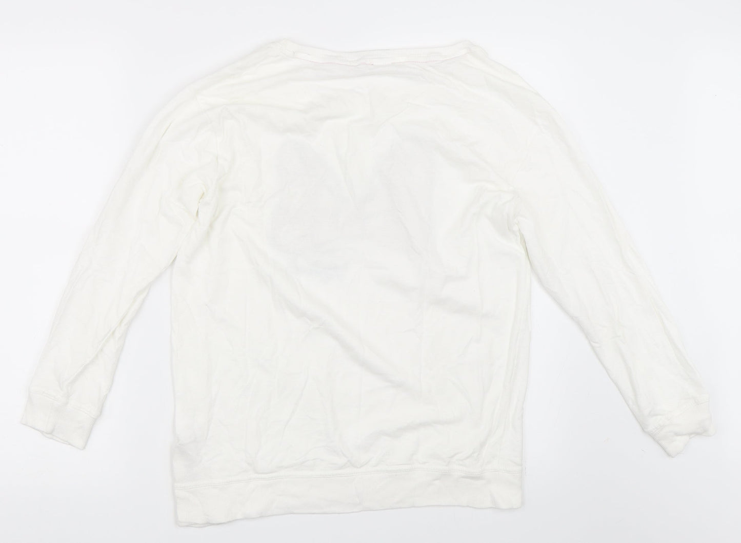 Disney Womens White Pullover Sweatshirt Size 10