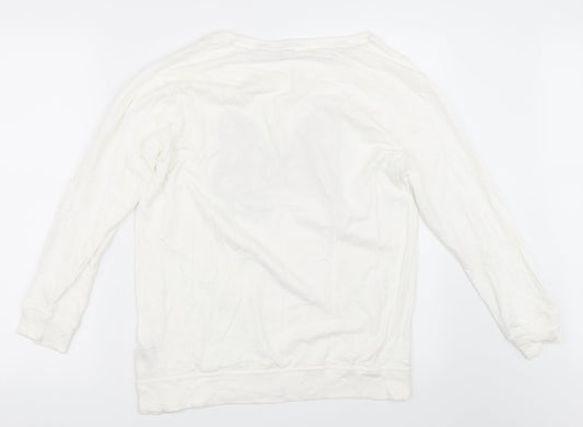 Disney Womens White Pullover Sweatshirt Size 10