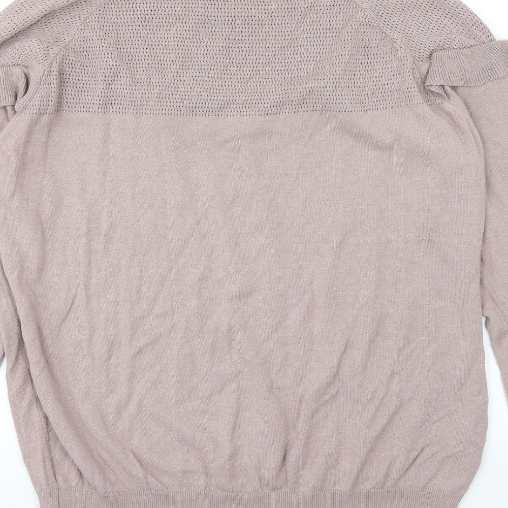 Brand and care label for Next women’s pink knit jumper, size UK 14