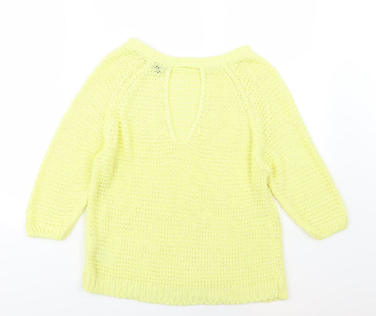 New Look Womens Yellow Knit Pullover Jumper Size L