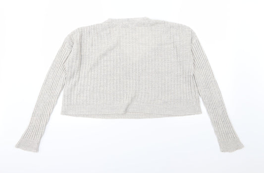 New Look Womens Grey Knit Pullover Jumper Size S