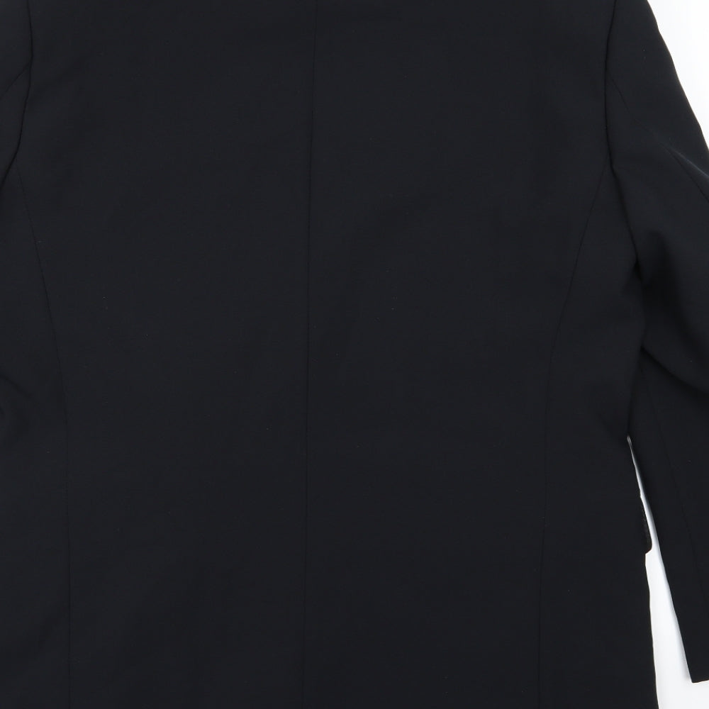 Brand and care label for Premier MAN men’s black rayon jacket suit jacket, size 42