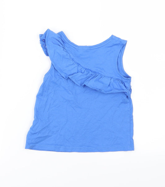 Matalan Girls Blue Jersey Basic T-Shirt Size 6 Years
