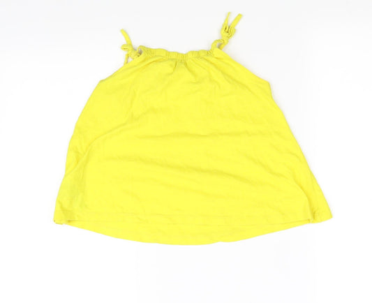 M&S Girls Yellow Basic T-Shirt Size 5-6 Years