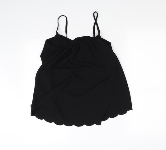 Boohoo Womens Black Basic Blouse Size 12