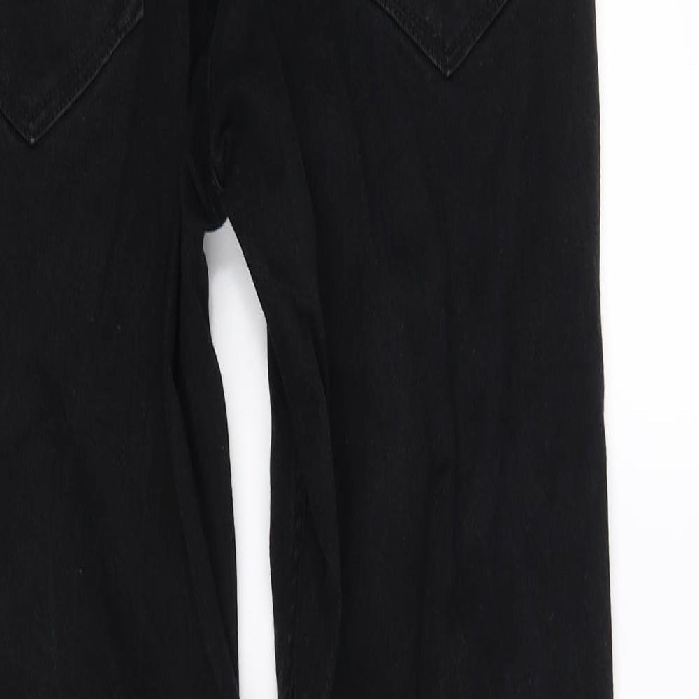 Brand and care label for Denim & Co. women’s beige trousers, size UK 32, in, 33-inch leg