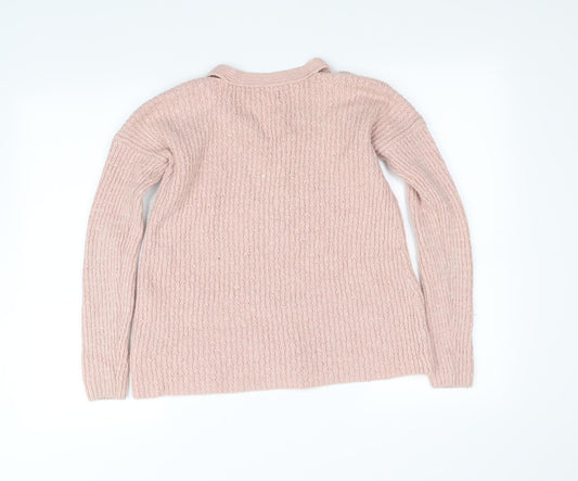 holiester Womens Pink Pullover Jumper Size S