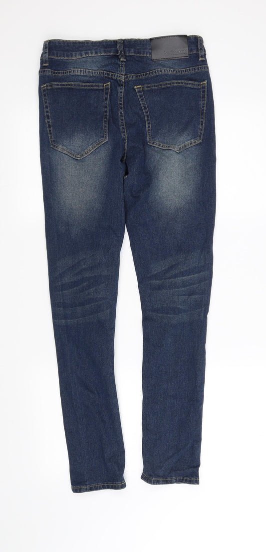 Boohoo Womens Blue Straight Jeans Size 30 in L30 in