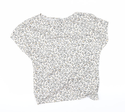 New Look Womens Beige Animal Print Tunic T-Shirt Size M