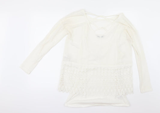 NEXT Womens Ivory Basic T-Shirt Size 10