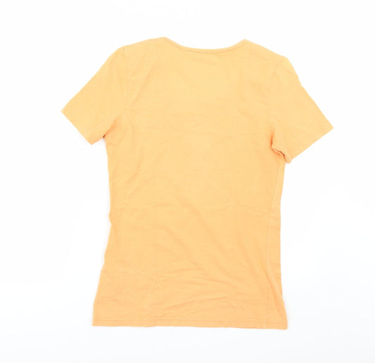 CHRIS LINE Womens Orange Basic T-Shirt Size S