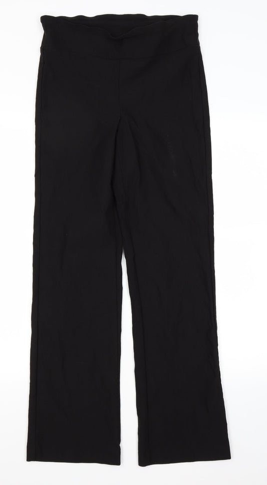 Preworn Womens Black Trousers Size 12 L28 in