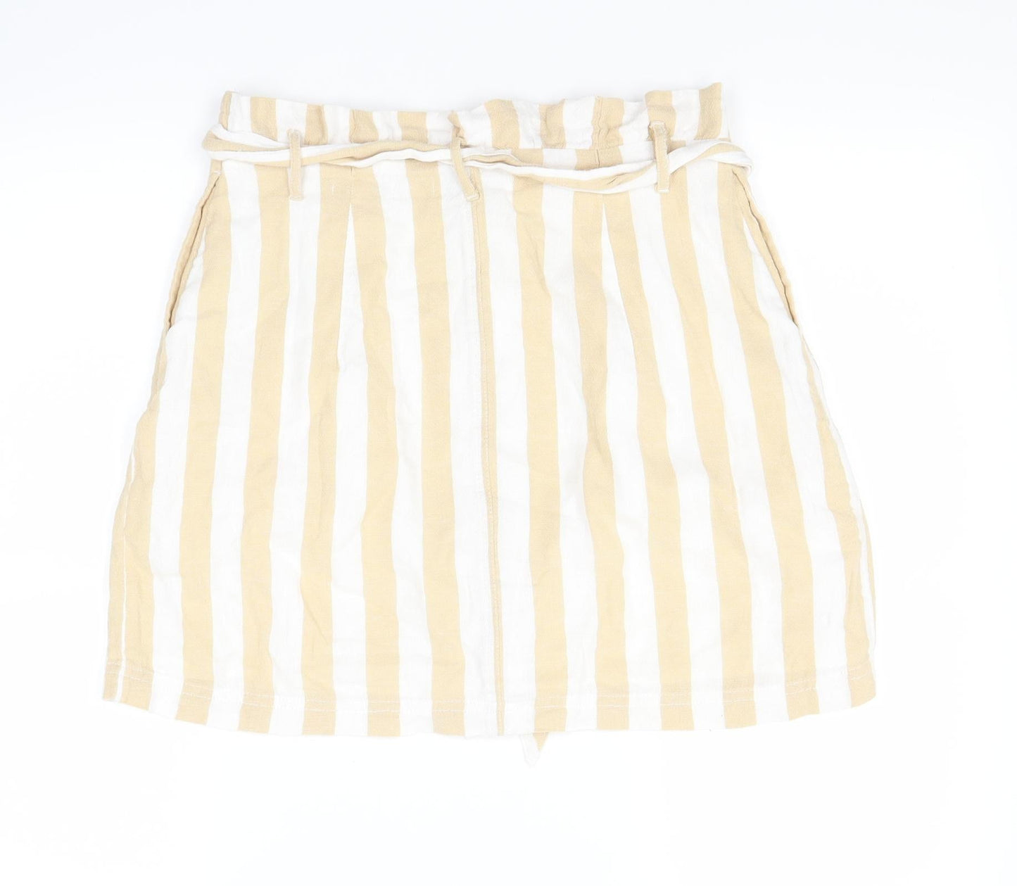 Hollister Womens Yellow Striped Mini Skirt Size M