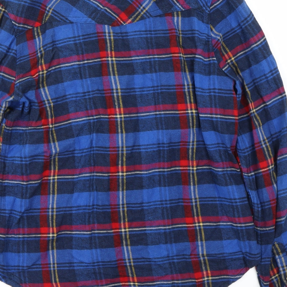 FOREVER 21 Mens Blue Check Button-Up Size M