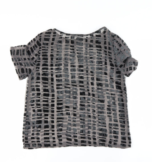 Dorothy Perkins Womens Grey Paisley Basic Blouse Size 8