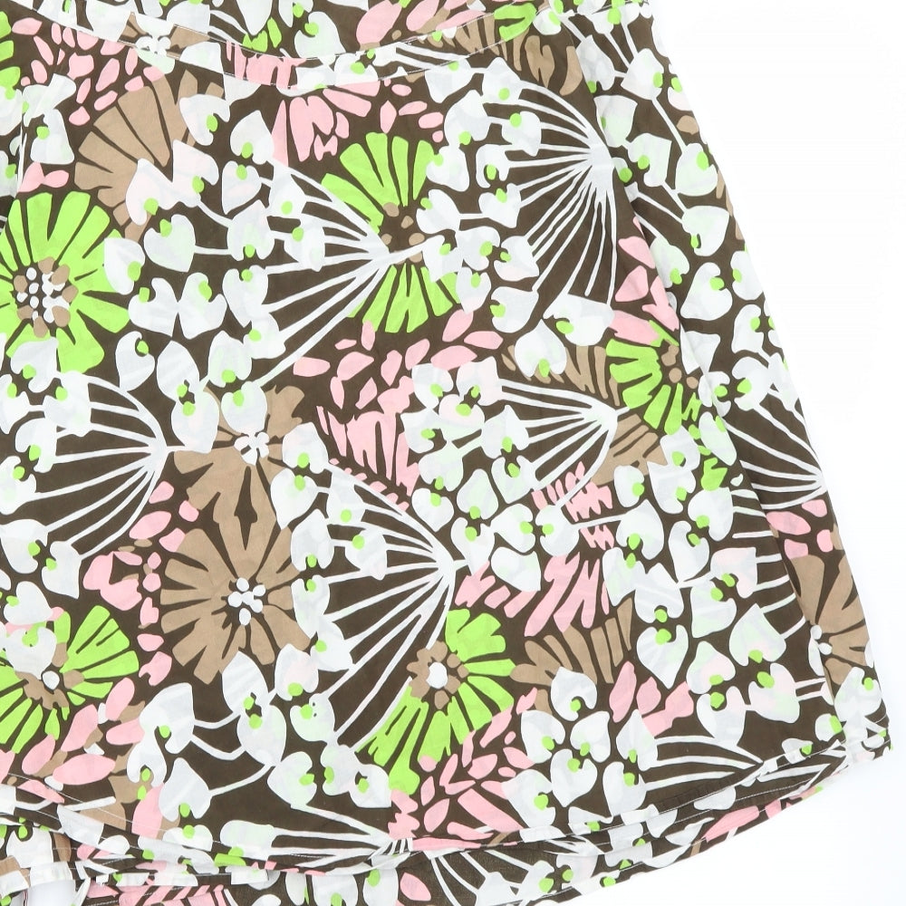 Brand and care label for Gap women’s multicoloured floral a-line skirt, size UK 4