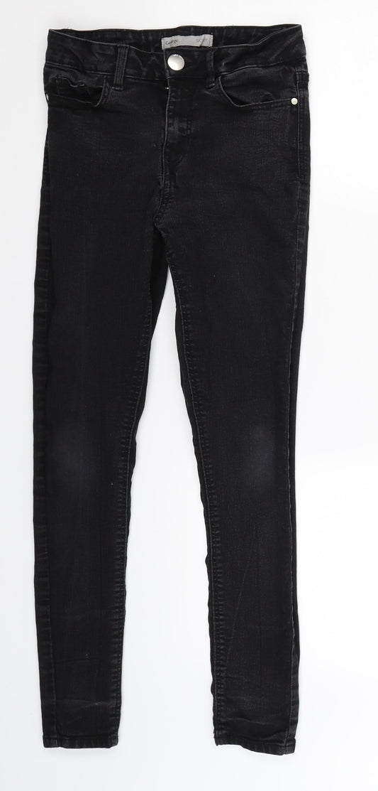 Additional front view of George women’s black denim jegging jeans, size UK 8, 25-inch leg