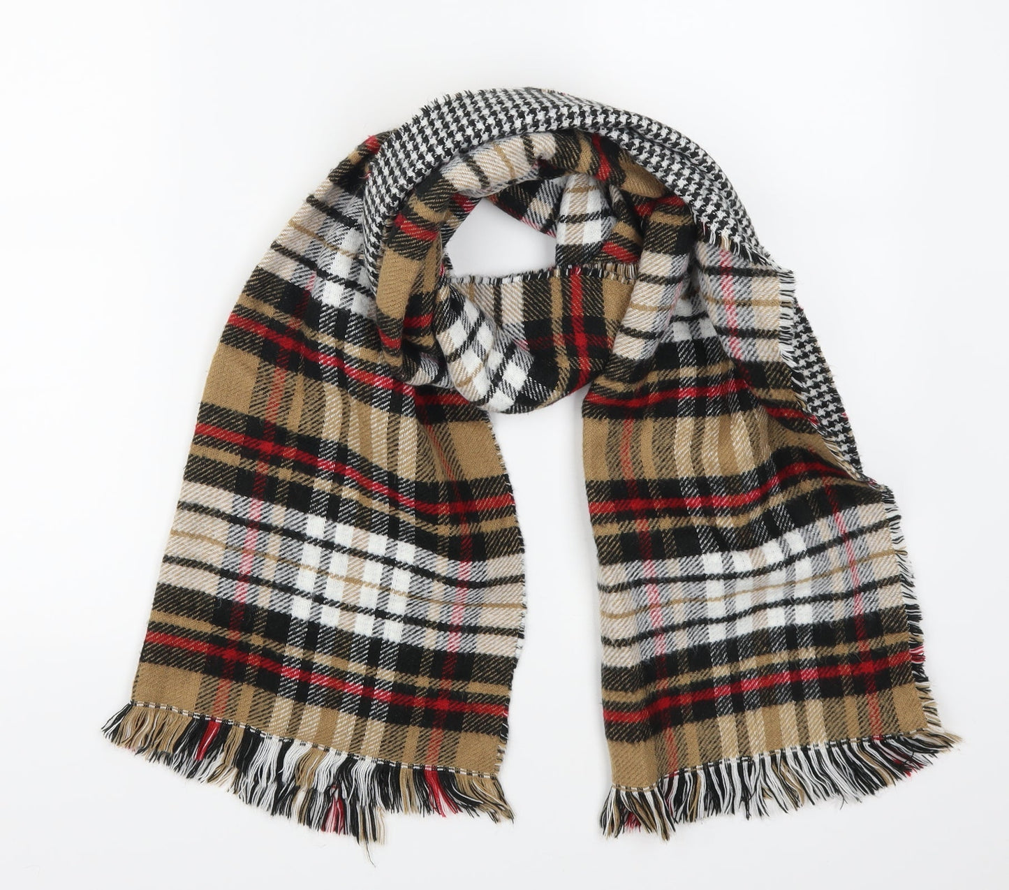 Preworn Womens Beige Check Scarf