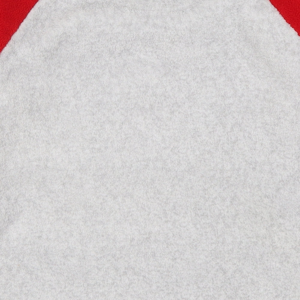 Brand and care label for Primark boys’ red solid pyjama top, size 8-9, years - eat sleep dream football