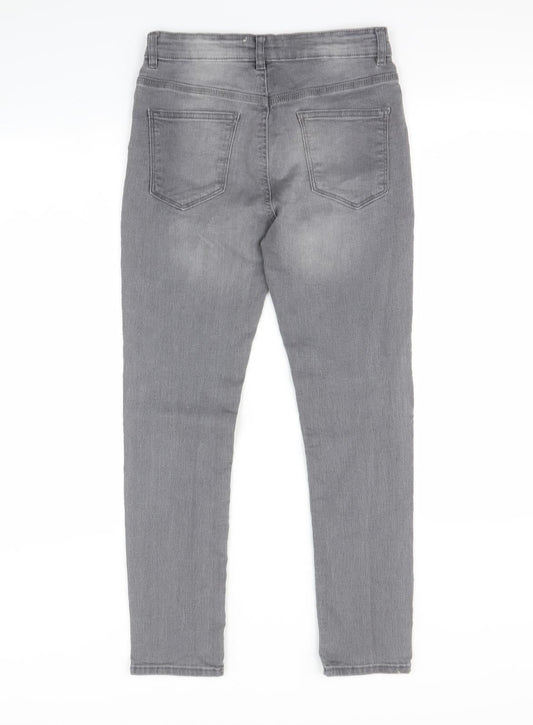 Preworn Girls Grey Skinny Jeans Size 12 Years