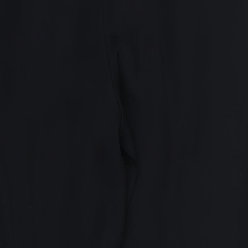 Brand and care label for Marks & Spencer women’s black rayon trousers, size UK 12, 27-inch leg