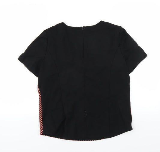 Marks and Spencer Womens Black Geometric Basic Blouse Size 12