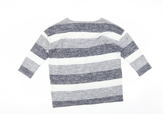 Sainsburys Womens Blue Striped Pullover Jumper Size 14