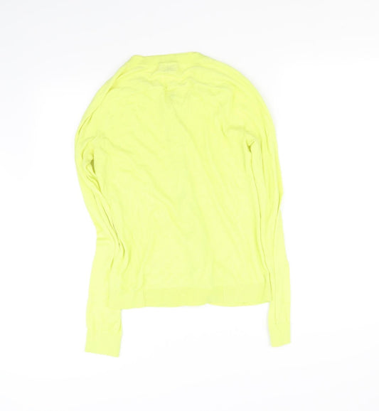John Lewis Womens Yellow Cardigan Jumper Size 8