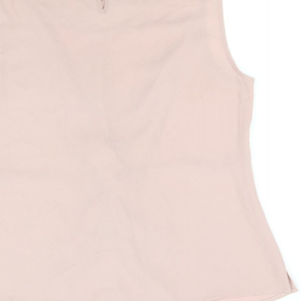 Brand and care label for New Look women’s pink jumper, size UK 10