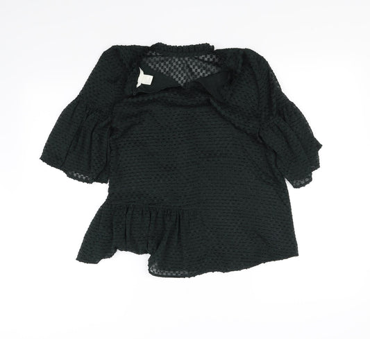 H&M Womens Black Basic Blouse Size 6