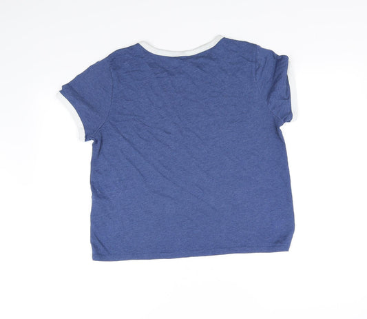 Divided Womens Blue Basic T-Shirt Size L