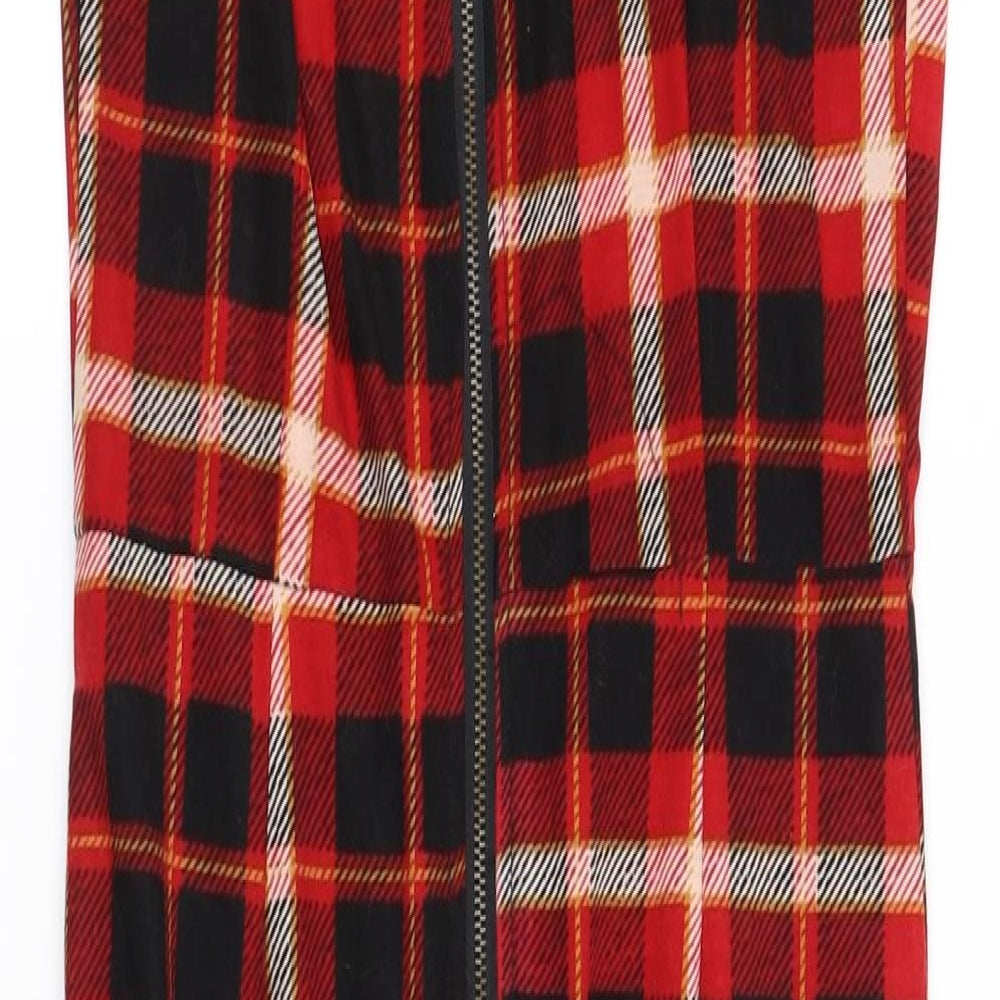 qed london Womens Orange Check Fit & Flare Size S