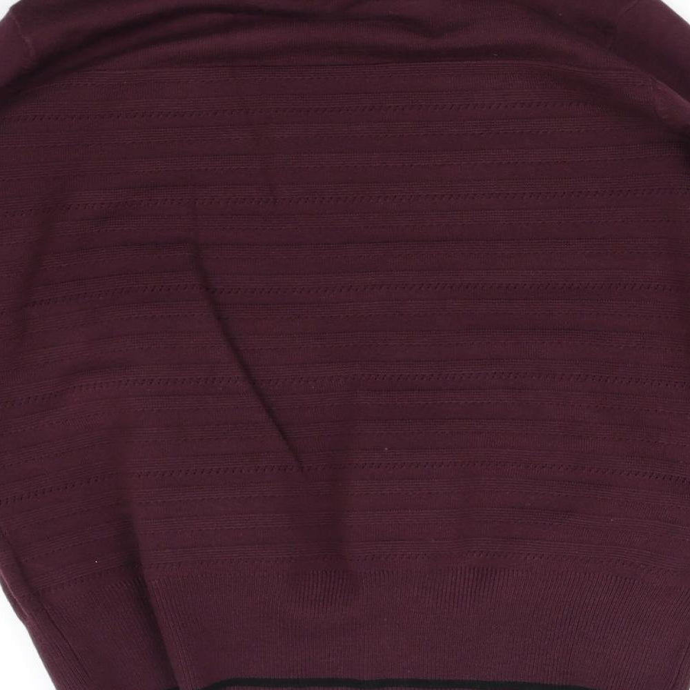Brand and care label for rprinciples women’s purple jumper, size UK 16