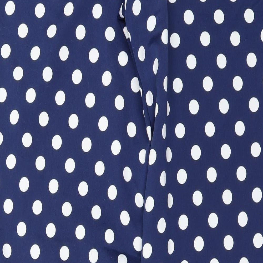 Brand and care label for Boux Avenue women’s blue trousers, size UK 10, 26-inch leg