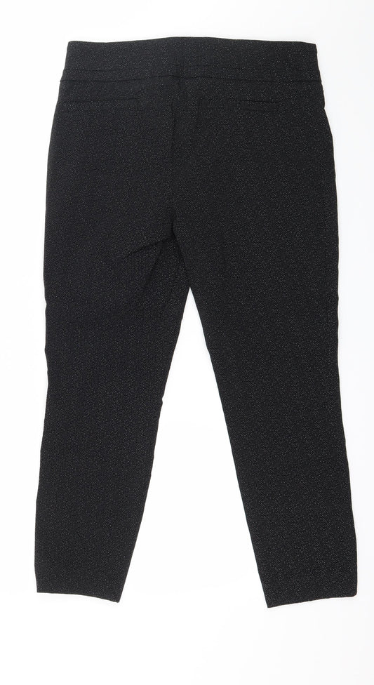 Adrienne Vittadini Womens Black Polka Dot Trousers Size 14 L25 in
