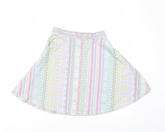 River Island Womens Multicoloured Geometric Skater Skirt Size 6
