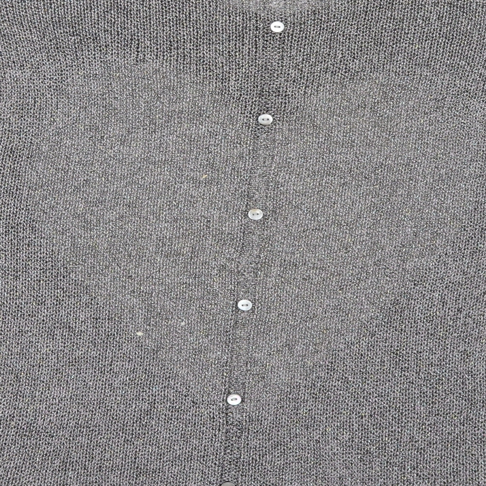 Brand and care label for Next women’s silver jumper, size UK 10