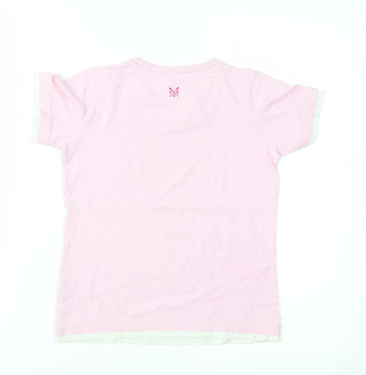 Crew Clothing Girls Pink Jersey Basic T-Shirt Size 7 Years