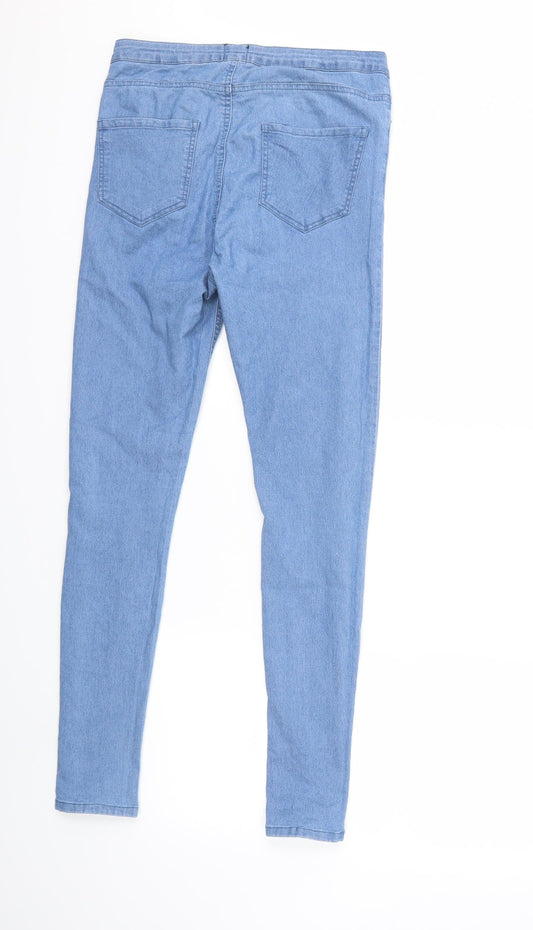 B.YOU Womens Blue Denim Snow Pants Trousers Size 12 L29 in