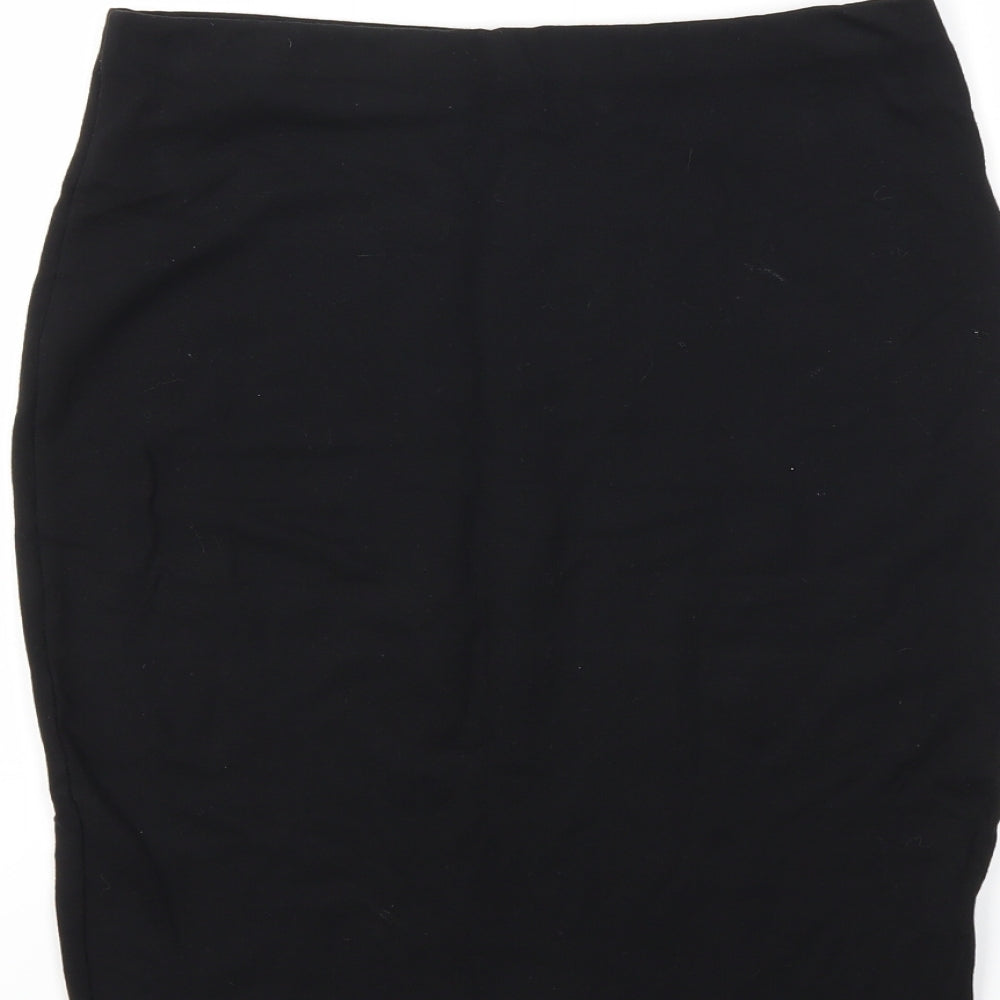 Brand and care label for South women’s black straight & pencil skirt, size UK 10