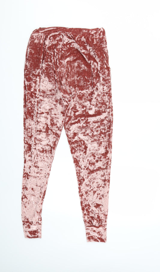 Preworn Womens Pink Velour Sweatpants Trousers Size 30 in L27 in