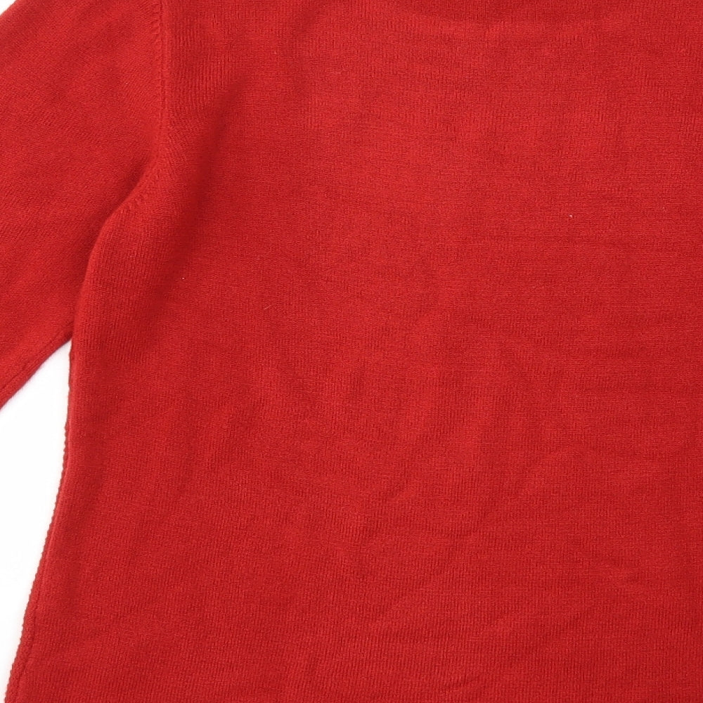 Brand and care label for anna rose women’s red knit jumper, size M
