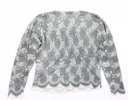 OPUS Womens White Cardigan Jumper Size S