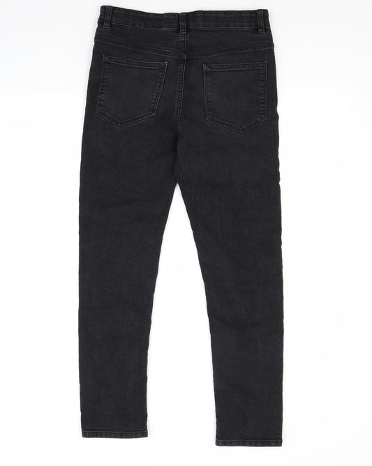 Preworn Girls Black Denim Skinny Jeans Size 13 Years