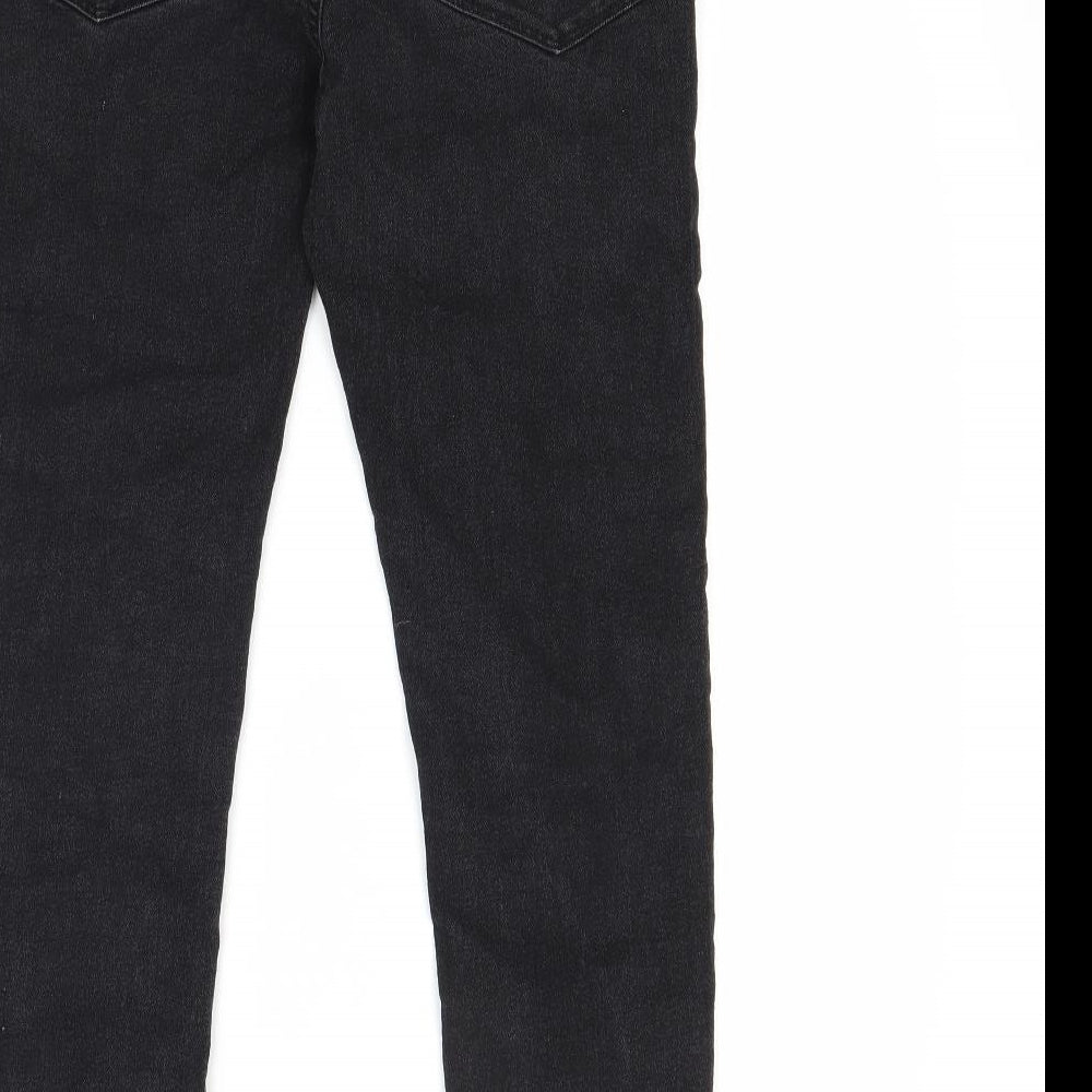 Preworn Girls Black Denim Skinny Jeans Size 13 Years