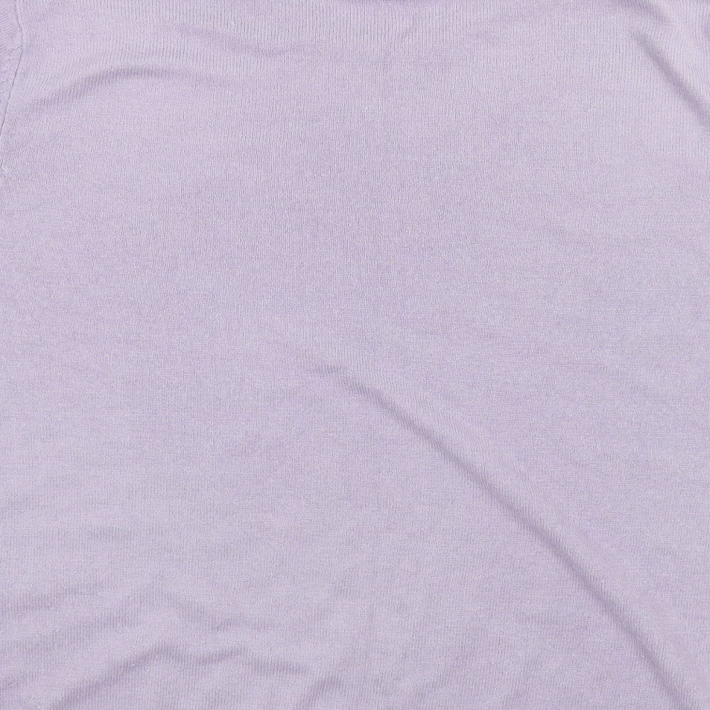 Brand and care label for Bonmarché women’s purple jumper, size M