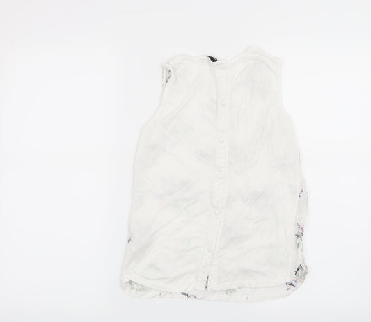 Warehouse Womens White Basic Blouse Size 6 - Birds