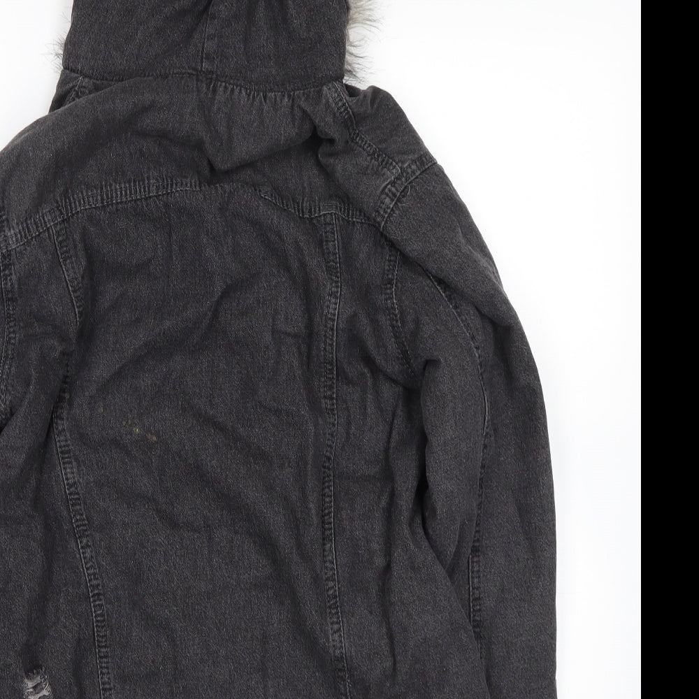 Brand and care label for Vintage women’s grey jacket, size L