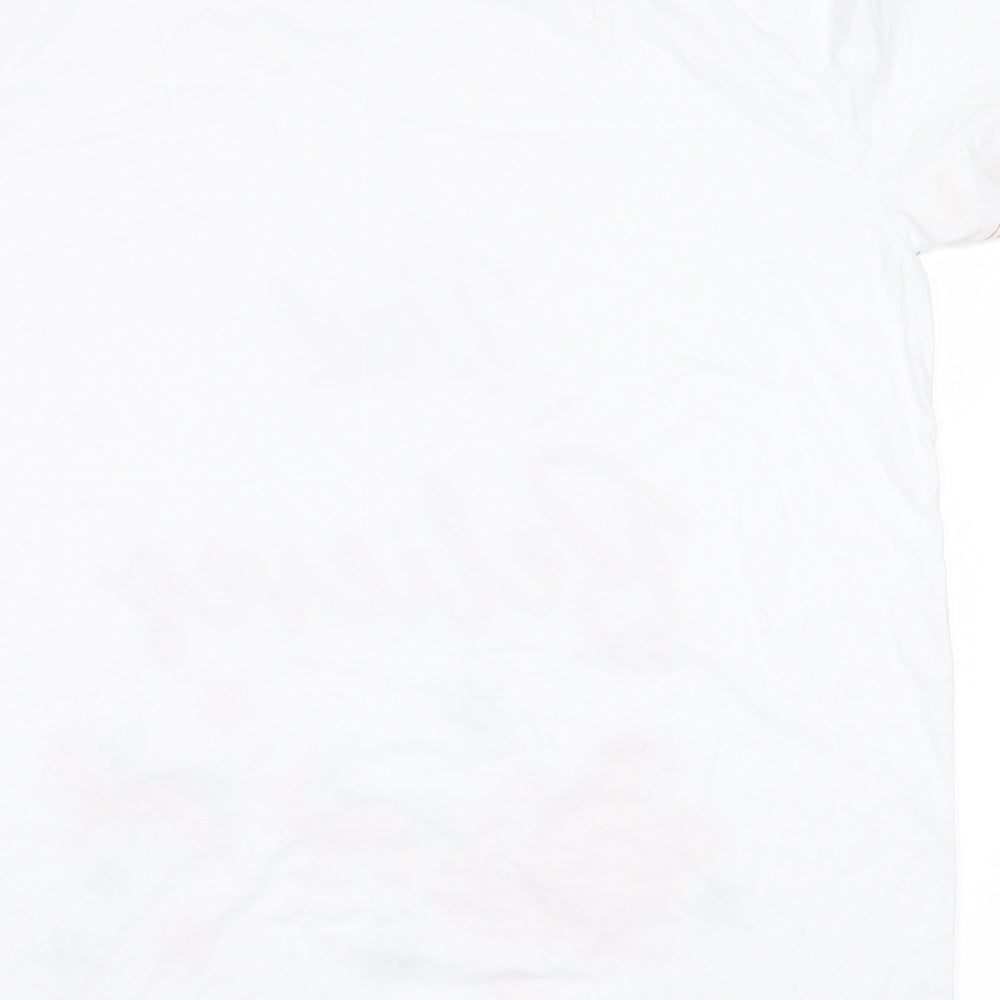 Brand and care label for studio nightwear men’s white pyjama top, size 2XL, - dad believes, christmas