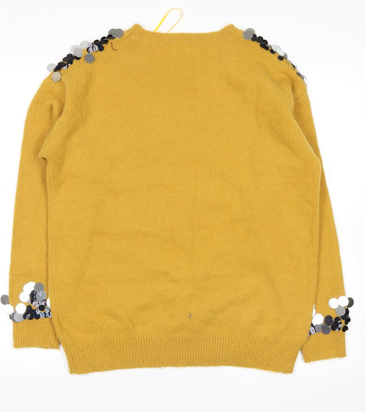 blue vanilla Womens Yellow Pullover Jumper Size S